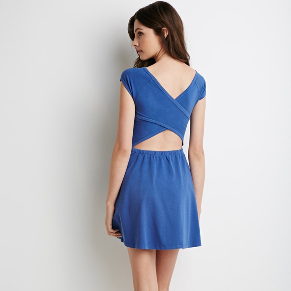 Cross-cross Back Fun Skater Dress